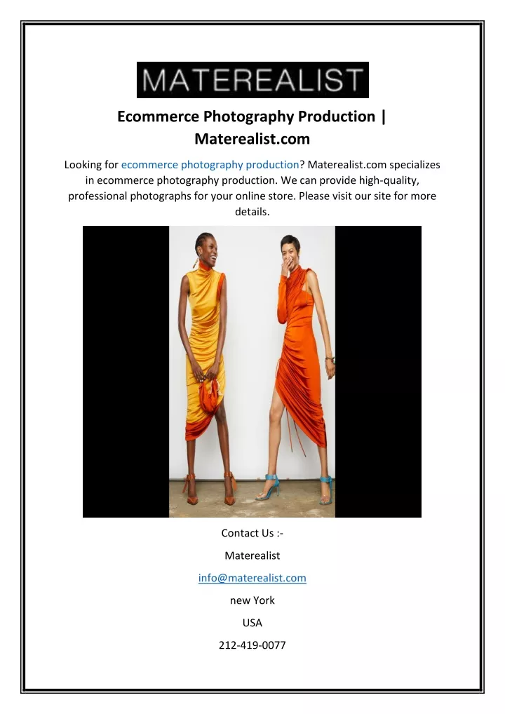 ecommerce photography production materealist com