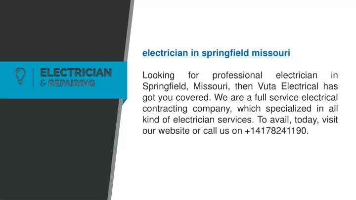 electrician in springfield missouri looking