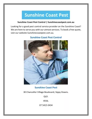 Sunshine Coast Pest Control | Sunshinecoastpest.com.au