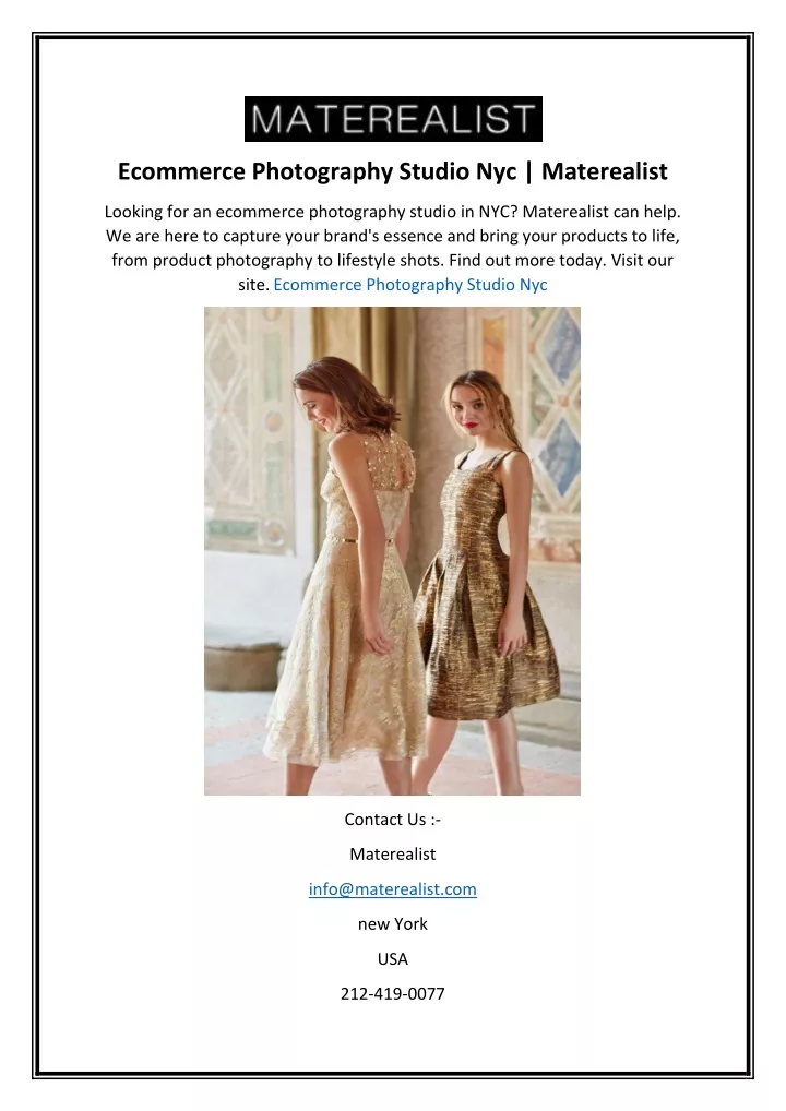 ecommerce photography studio nyc materealist