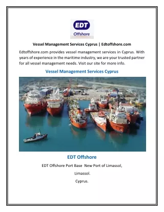Vessel Management Services Cyprus | Edtoffshore.com