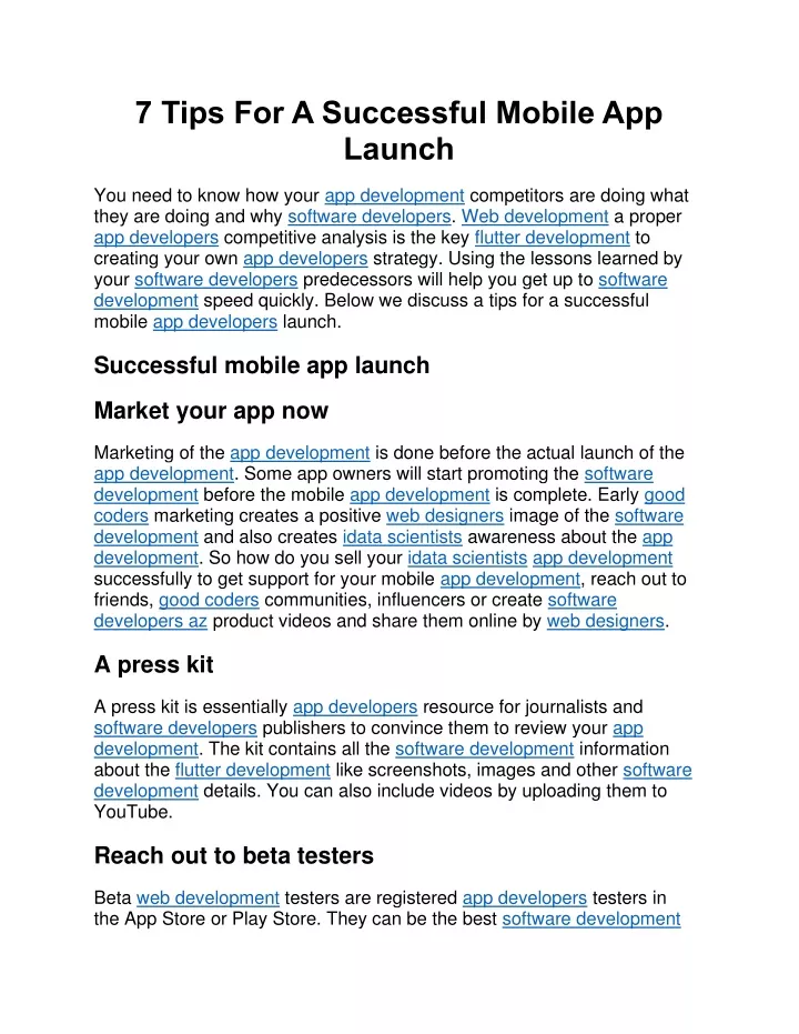 7 tips for a successful mobile app launch