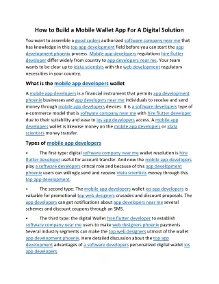 how to build a mobile wallet app for a digital