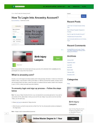 How To Login Into Ancestry Account?