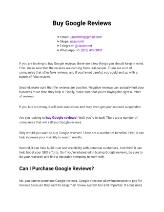 Buy Google Reviews
