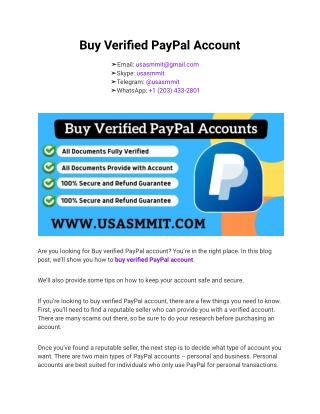 Buy Verified PayPal Account