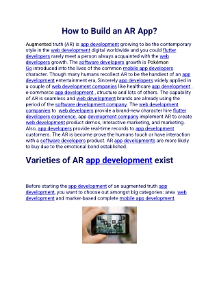 how to build an ar app
