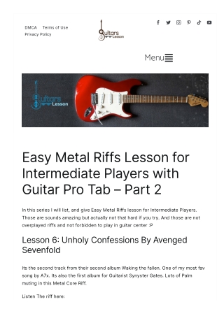 Easy Metal Riffs Lesson for Intermediate Players with Guitar Pro Tab – Part 2