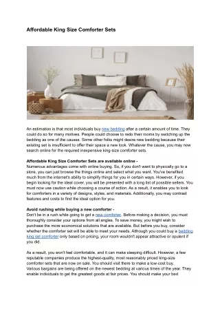 Affordable King Size Comforter Sets