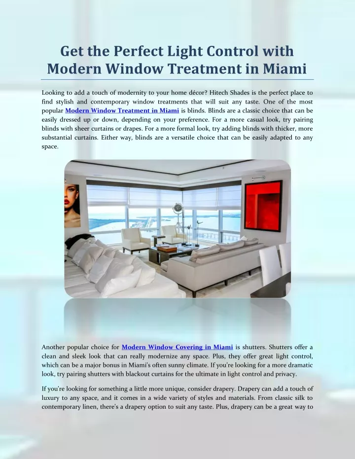 get the perfect light control with modern window