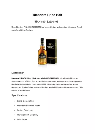 blenders pride half