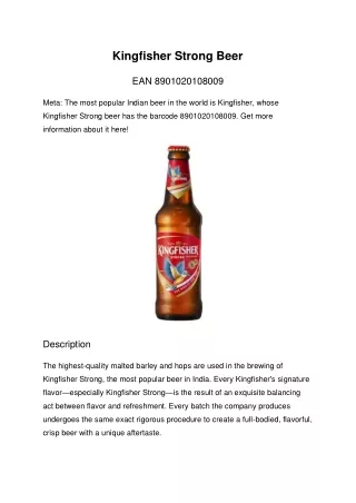 kingfisher strong beer