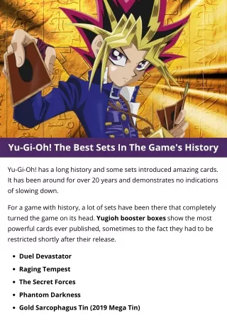 yu gi oh the best sets in the game s history