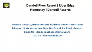 Dandeli River Resort | River Edge Homestay | Dandeli Resorts