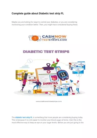 Complete guide about Diabetic test strip FL