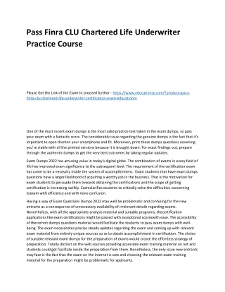 pass finra clu chartered life underwriter