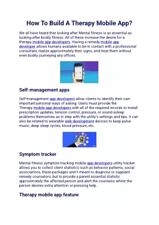 how to build a therapy mobile app