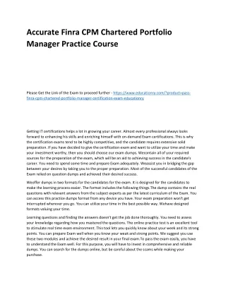 accurate finra cpm chartered portfolio manager