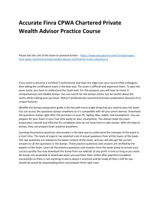 accurate finra cpwa chartered private wealth