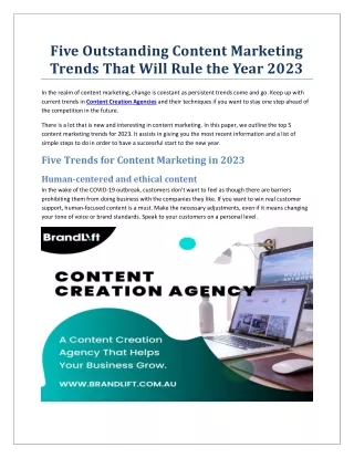 Five Outstanding Content Marketing Trends That Will Rule the Year 2023