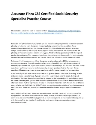 accurate finra css certified social security