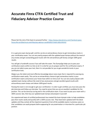 accurate finra ctfa certified trust and fiduciary