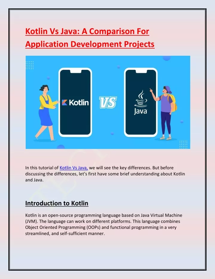 kotlin vs java a comparison for application