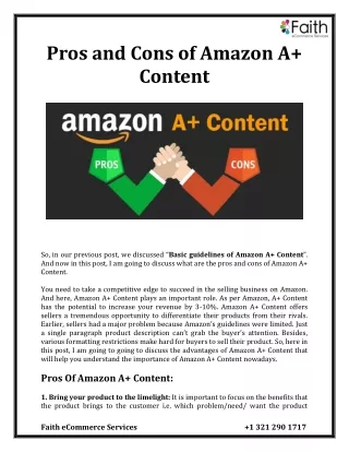 pros and cons of amazon a content