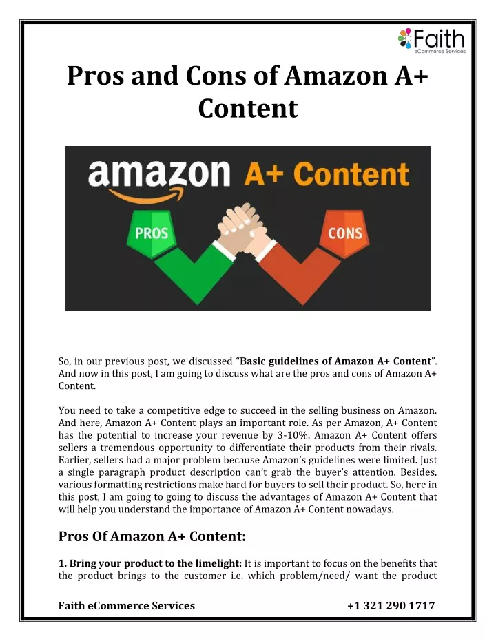 PPT - Pros And Cons Of Amazon A Content PowerPoint Presentation, Free ...