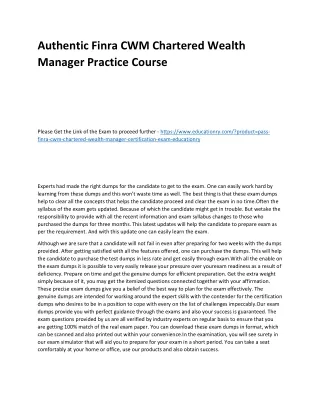 authentic finra cwm chartered wealth manager