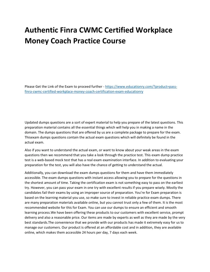 authentic finra cwmc certified workplace money