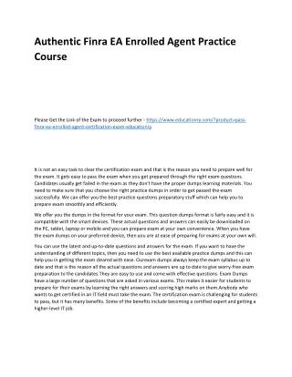 authentic finra ea enrolled agent practice course