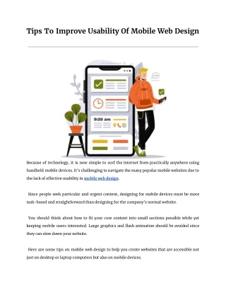 Tips To Improve Usability Of Mobile Web Design