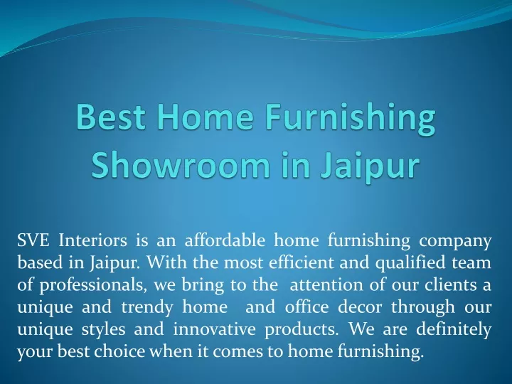 best home furnishing showroom in jaipur