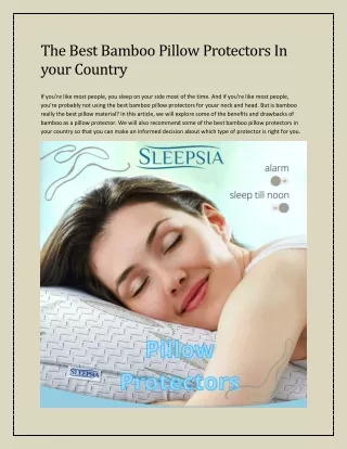 The Best Bamboo Pillow Protectors In your Country