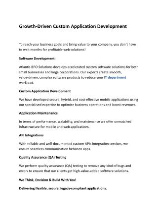 Growth-Driven Custom Application Development