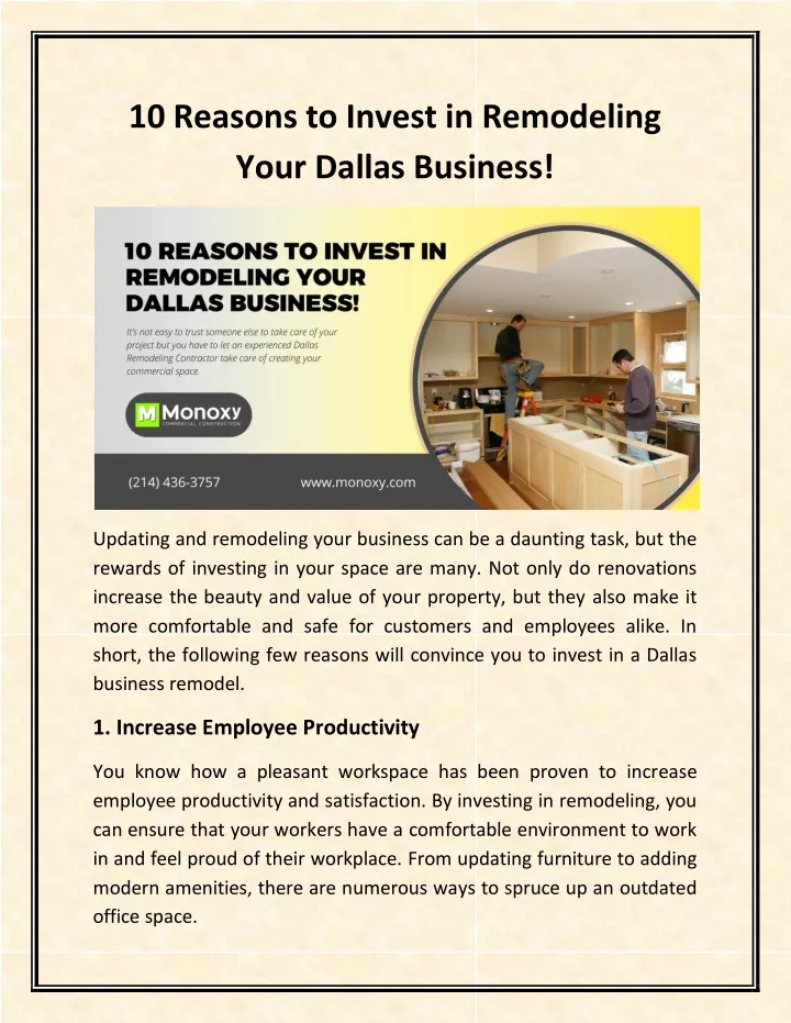10 reasons to invest in remodeling your dallas