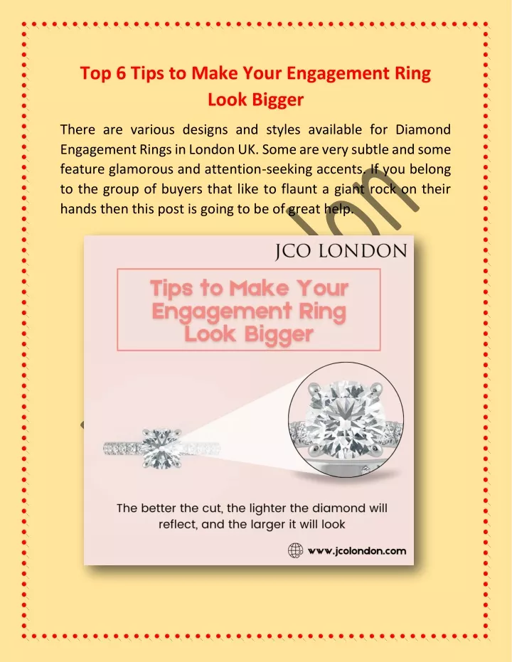 top 6 tips to make your engagement ring look