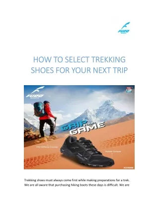 HOW TO SELECT TREKKING SHOES FOR YOUR NEXT TRIP