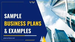 Sample Business Plans & Examples | Plan Writers