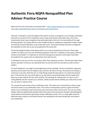 authentic finra nqpa nonqualified plan advisor