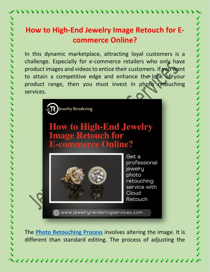how to high end jewelry image retouch