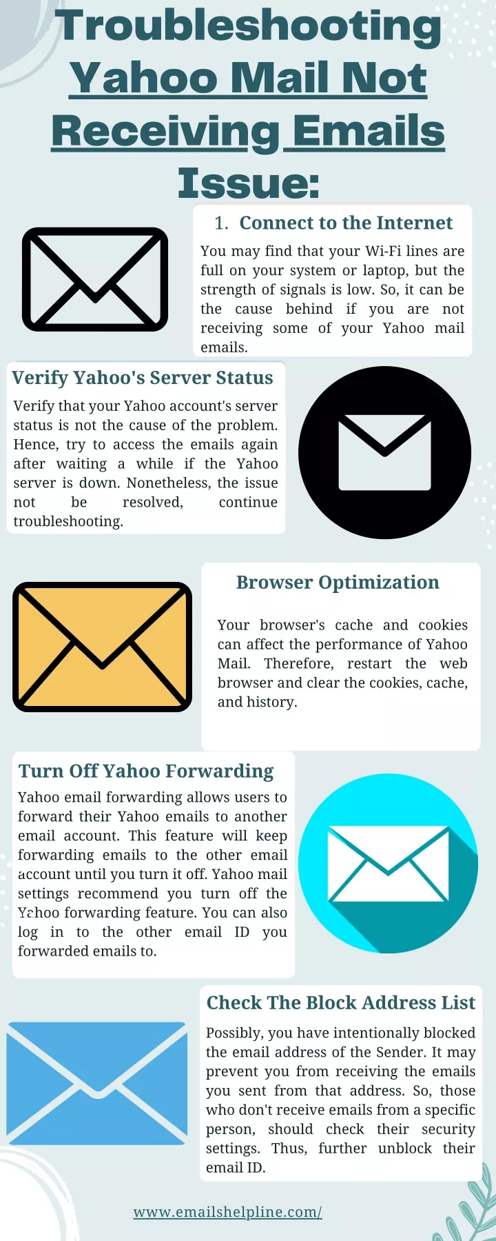troubleshooting yahoo mail not receiving emails