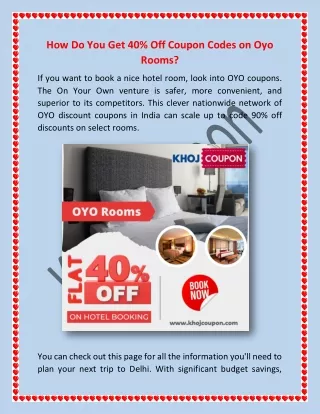 How Do You Get 40% Off Coupon Codes on Oyo Rooms_KhojCoupon