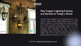 Why Copper Lighting Fixtures are the Best in Today's World