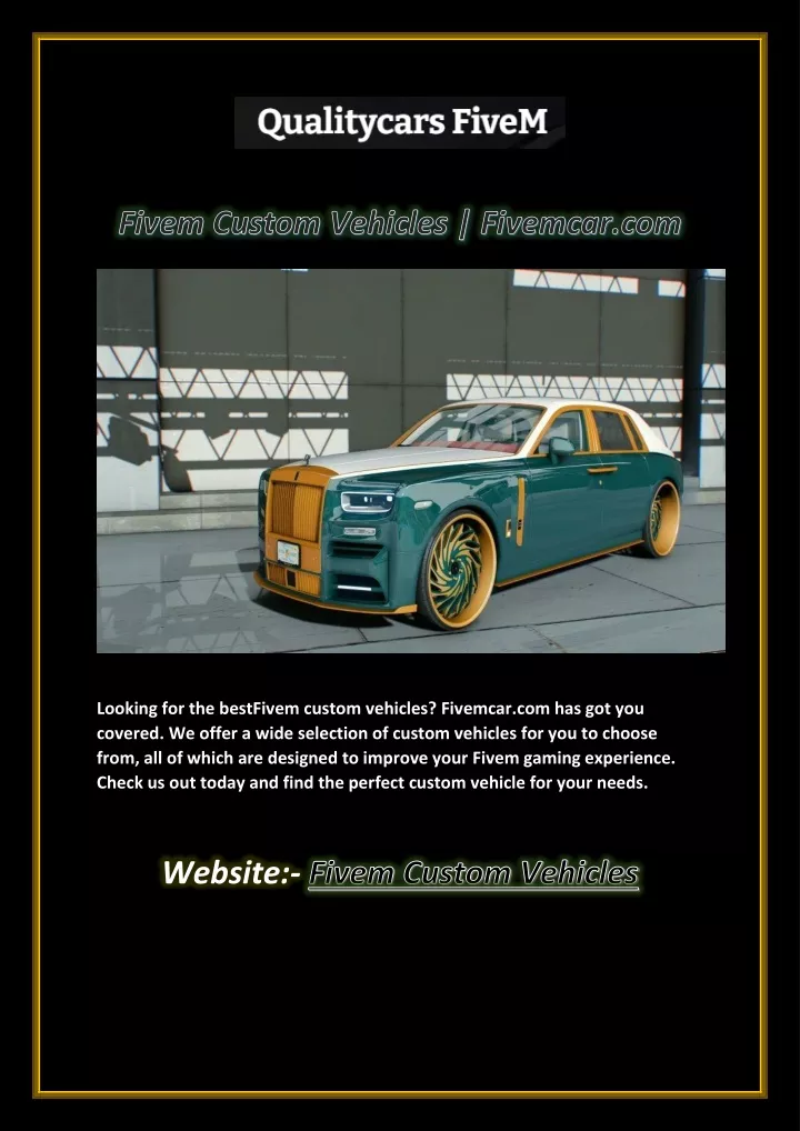 looking for the bestfivem custom vehicles