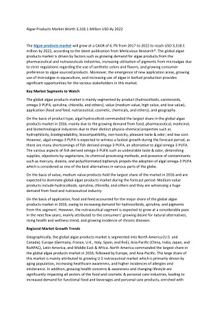 algae products market worth 3 318 1 million
