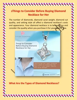 Things to Consider Before Buying Diamond Necklace for Her_LuvoreDiamonds