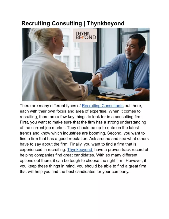 recruiting consulting thynkbeyond