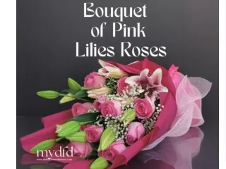 Pink Roses and Lilies Bouquet